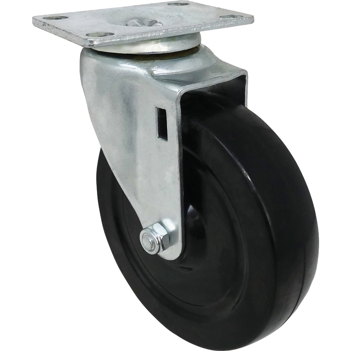 Shepherd Hardware 5 In. General-Duty Soft Rubber Swivel Plate Caster