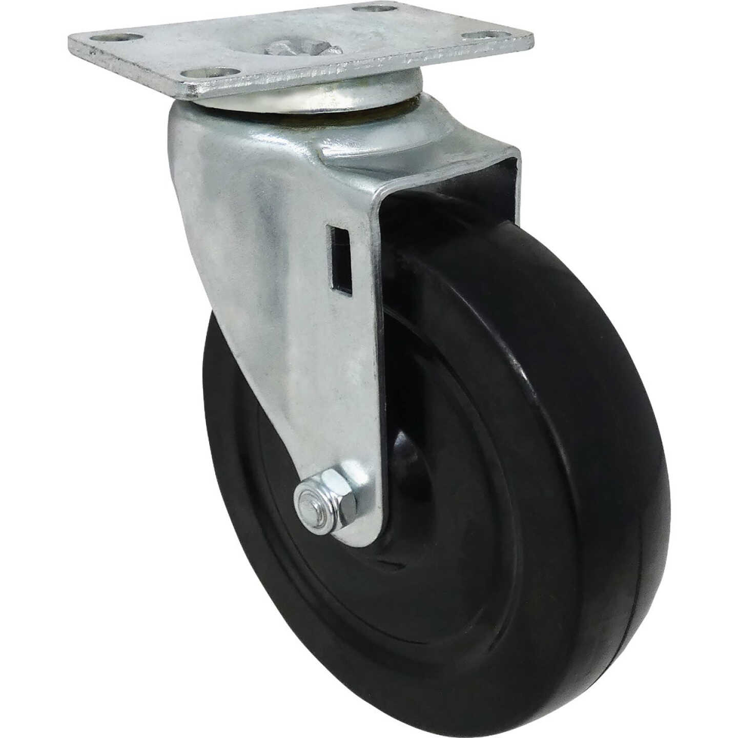 Shepherd Hardware 5 In. General-Duty Soft Rubber Swivel Plate Caster Image 1