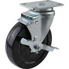 Shepherd Hardware 5 In. General-Duty Soft Rubber Swivel Plate Caster with Brake Image 4