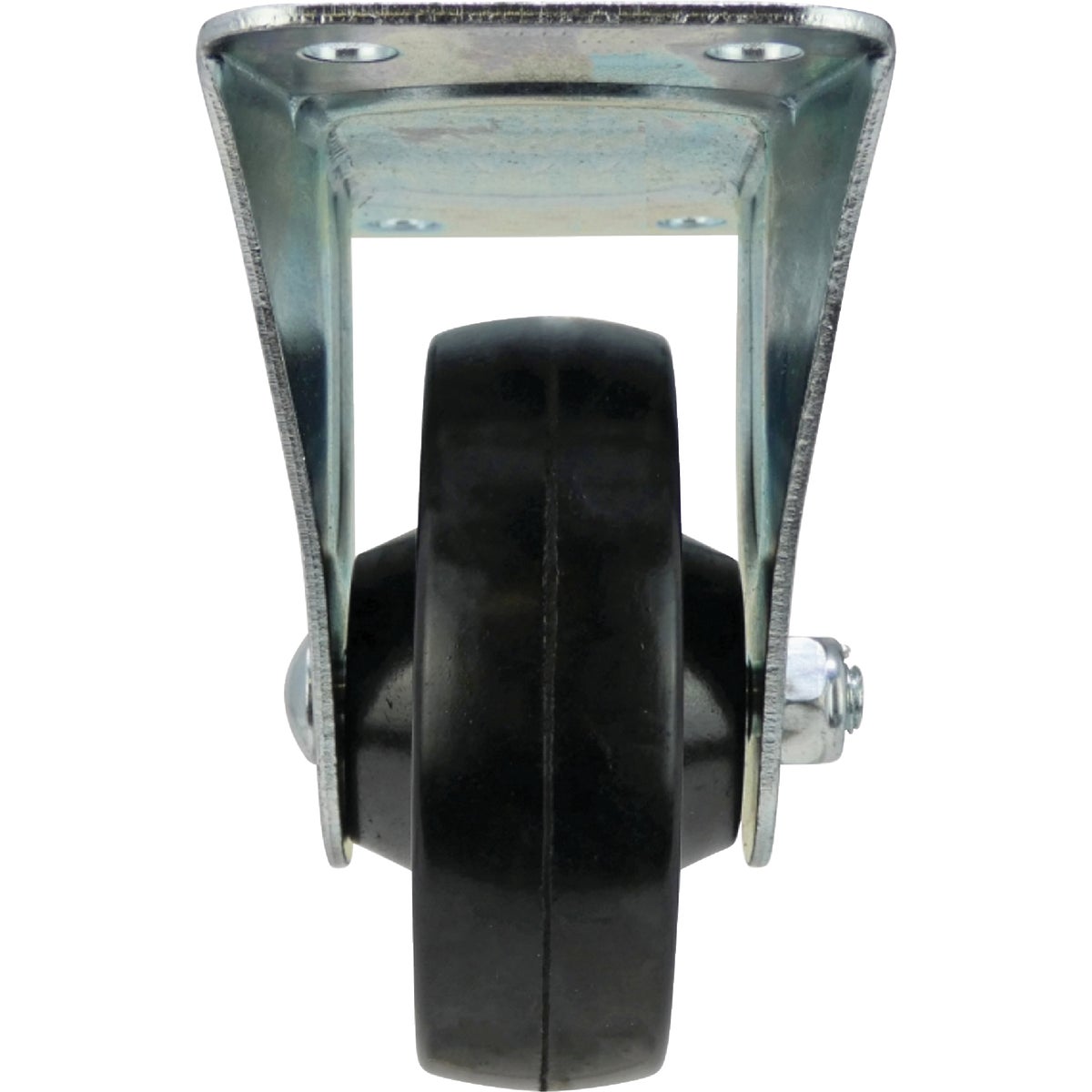 Shepherd Hardware 4 In. General-Duty Rubber Rigid Plate Caster Image 4
