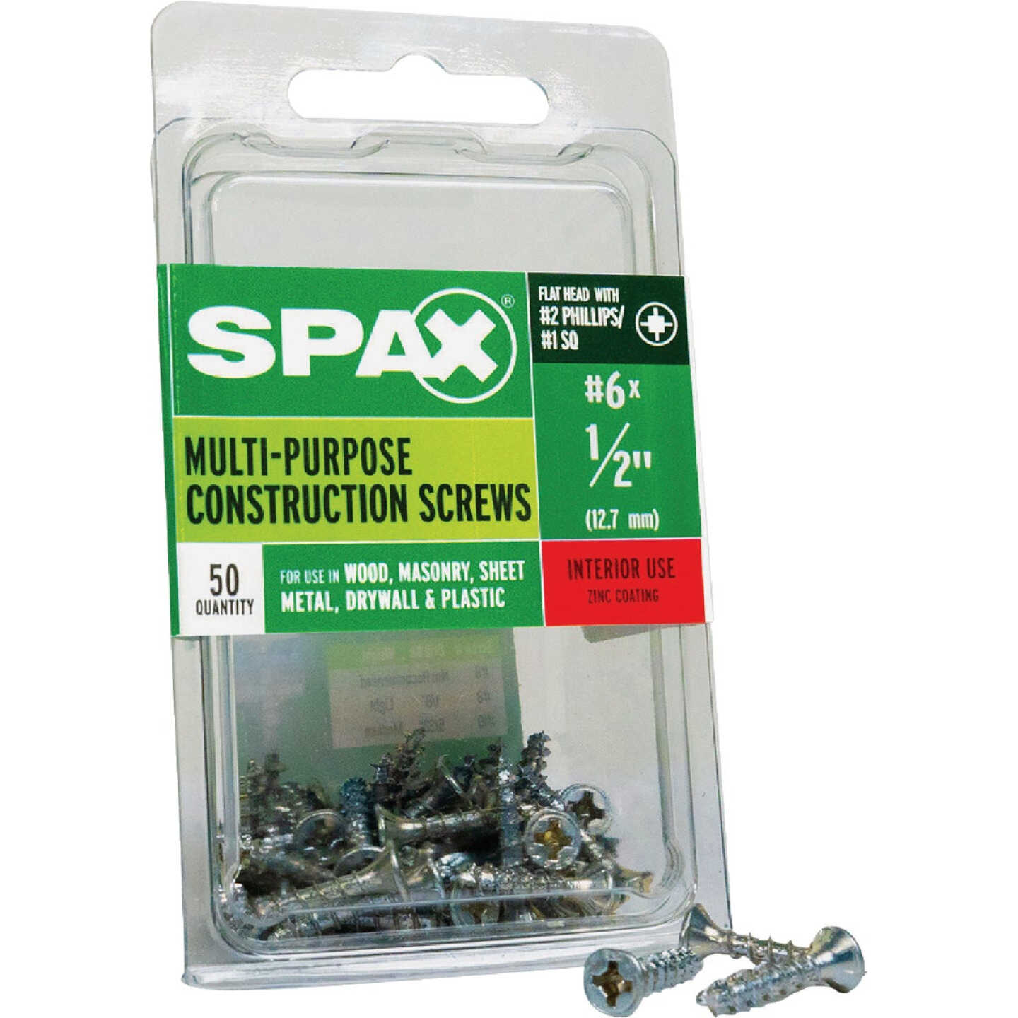SPAX #6 x 1/2 In. Unidrive (Combo Drive) Flat Head Zinc (Interior) Multi-Purpose Construction Screw (50-Count) Image 6
