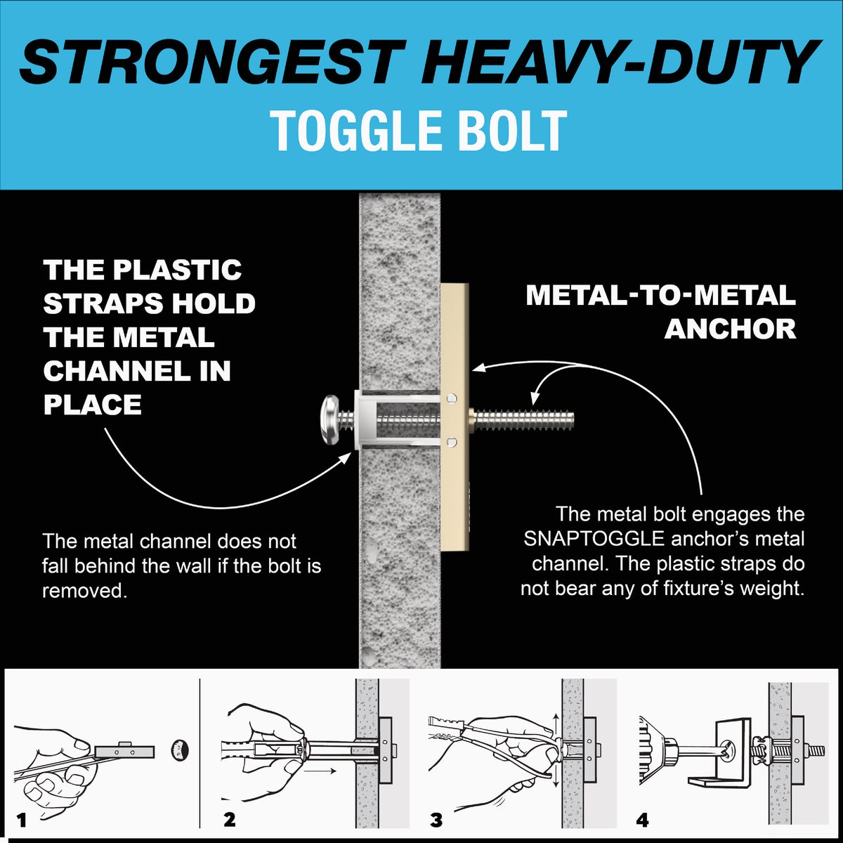 Toggler Snaptoggle 3/16 In.-24 x 2 In. Toggle Bolt (10-Count) Image 5