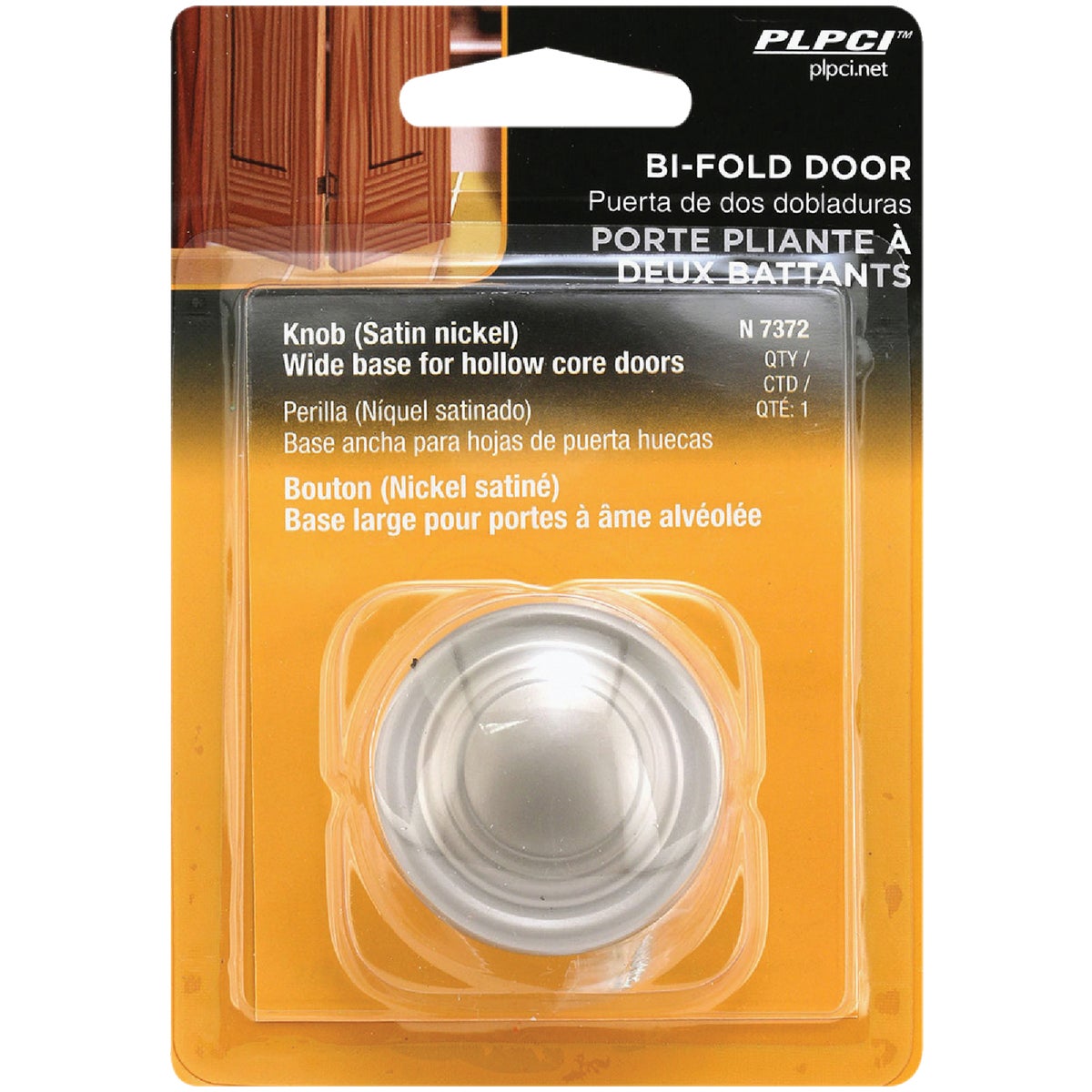 Prime-Line 1-11/16 In. Satin Nickel Bi-Fold Door Knob Image 2