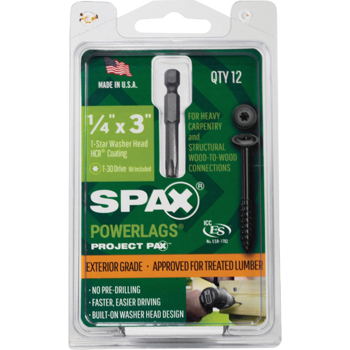 SPAX PowerLags 1/4 In. x 3 In. T30 Washer Head HCR (Exterior Rated) Lag Screw (12-Count) Image 5