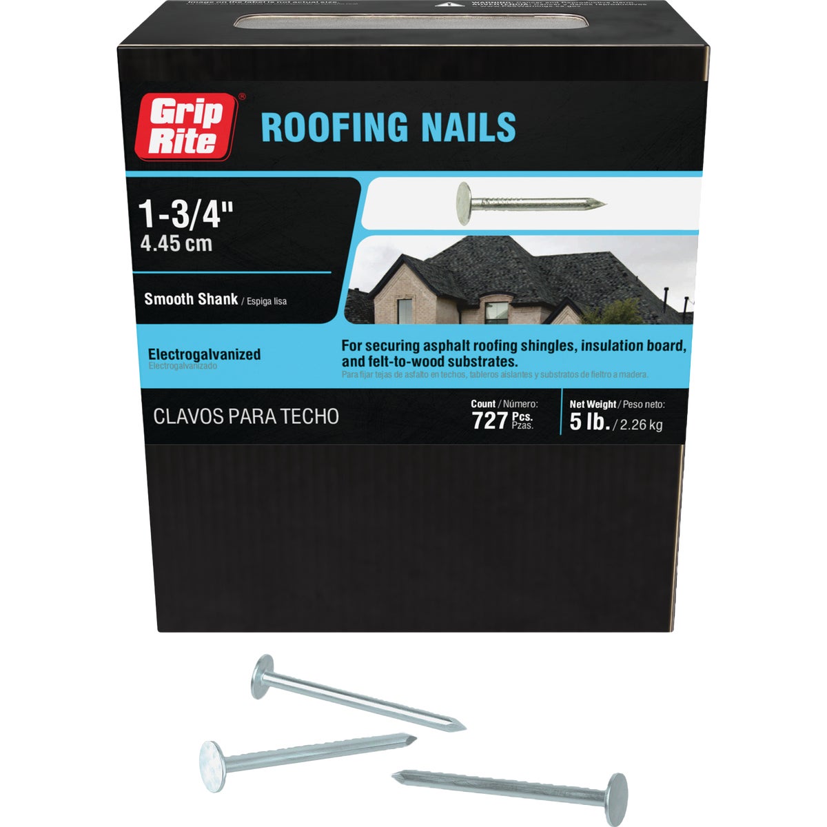 Grip-Rite 1-3/4 In. x 11 ga Electrogalvanized Roofing Nails (760-Count)