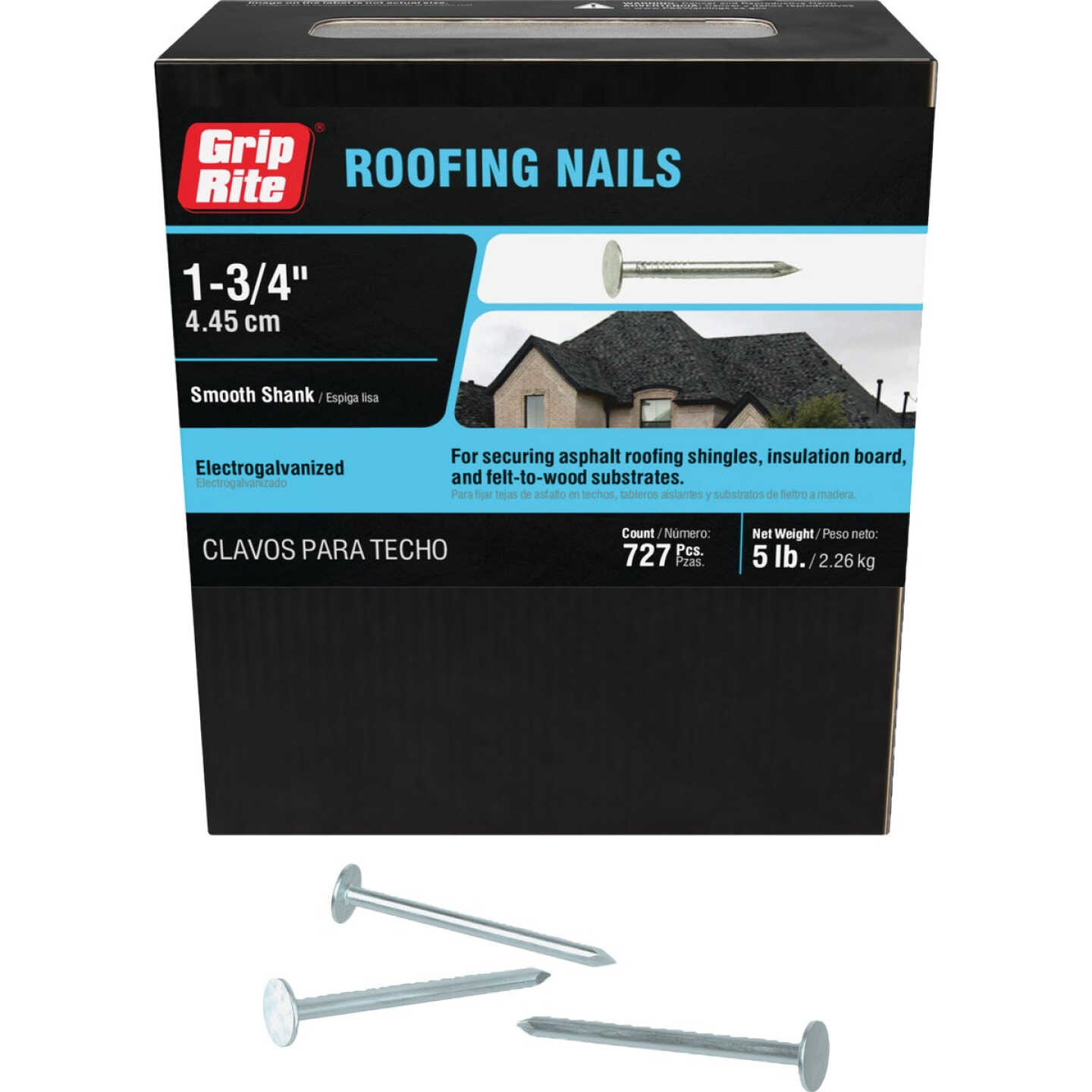 Grip-Rite 1-3/4 In. x 11 ga Electrogalvanized Roofing Nails (760-Count) Image 1