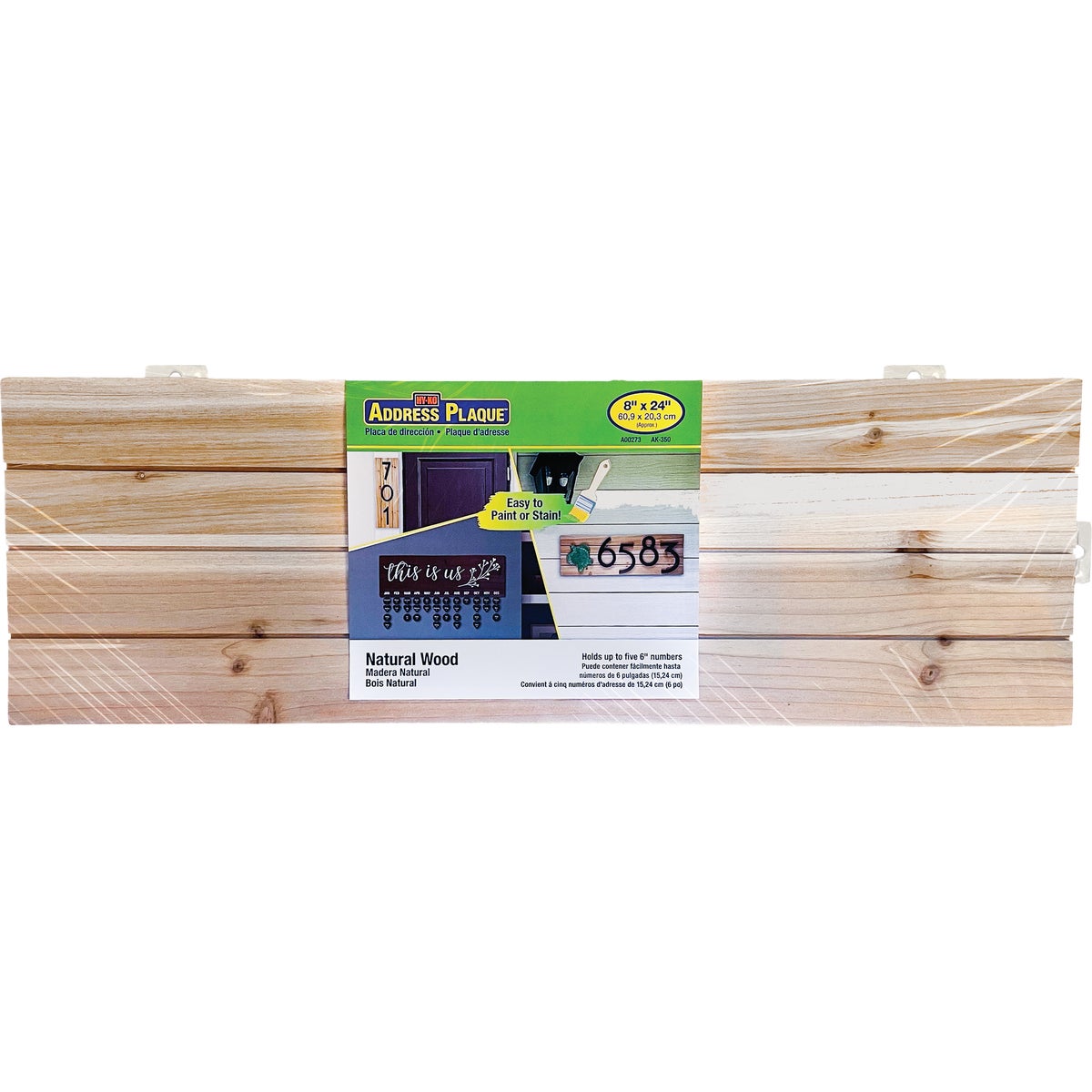 Hy-Ko 8 In. x 24 In. Wood Address Plaque Image 2