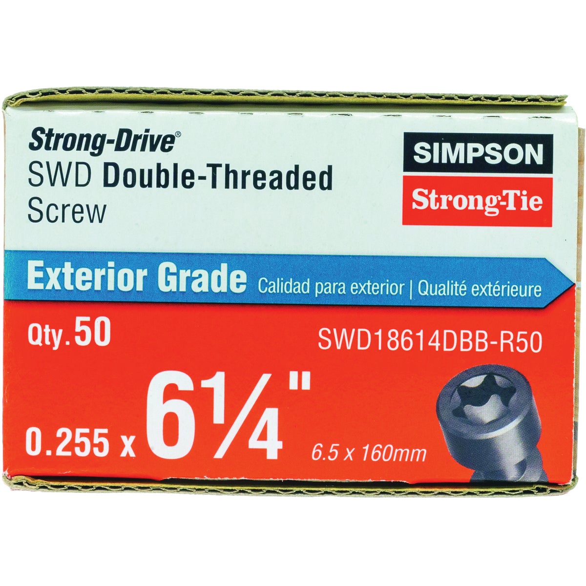 Simpson Strong-Tie Strong-Drive SWD 0.180 In. x 6-1/4 In. T30 Double-Threaded Screw (50-Count) Image 3