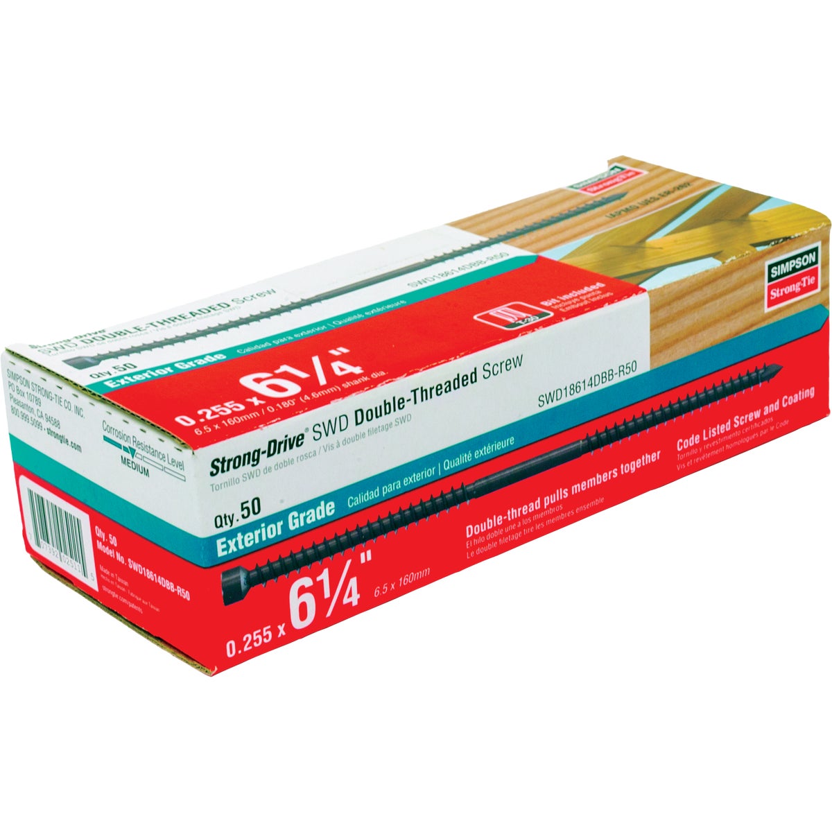 Simpson Strong-Tie Strong-Drive SWD 0.180 In. x 6-1/4 In. T30 Double-Threaded Screw (50-Count) Image 2