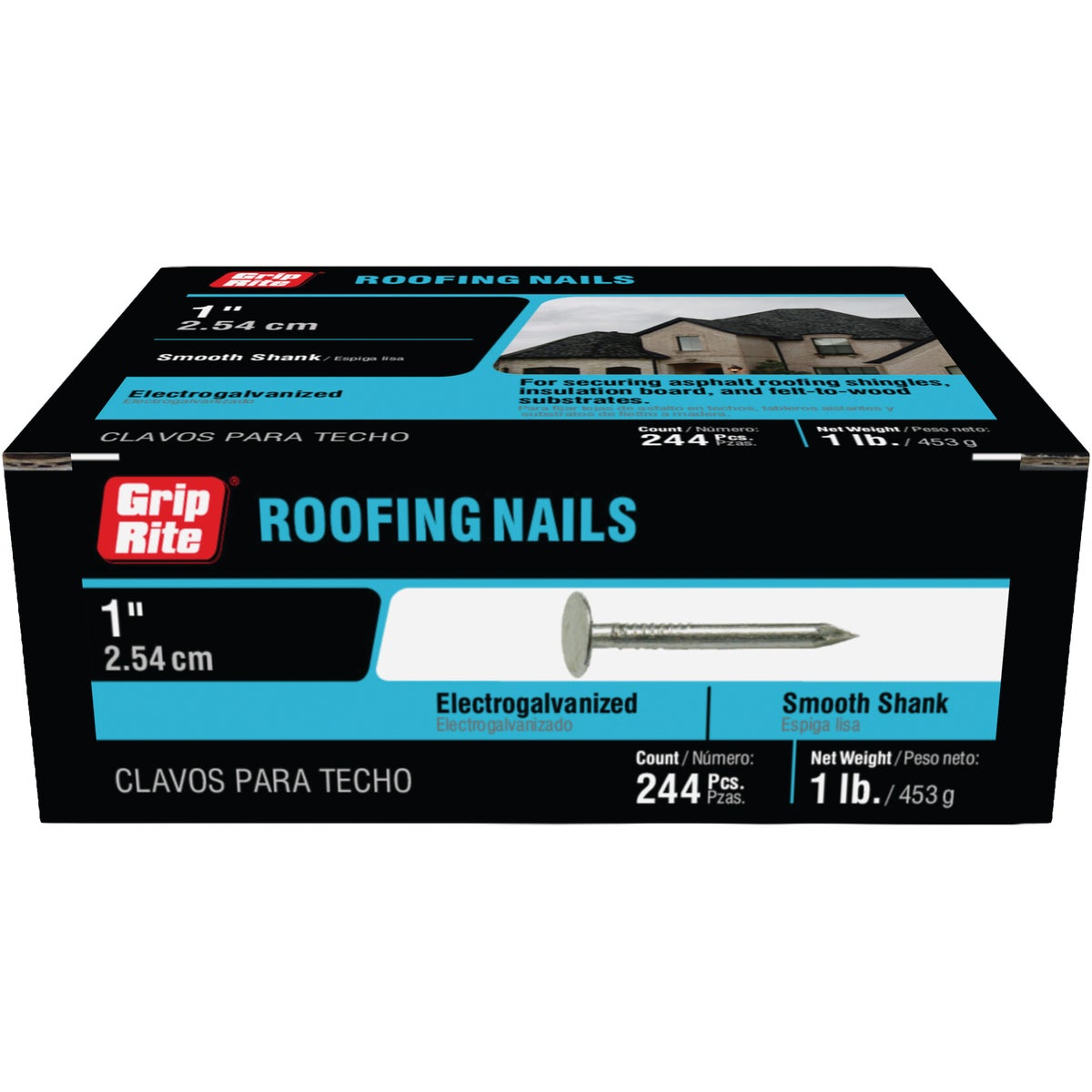 Grip-Rite 1 In. x 11 ga Electrogalvanized Roofing Nails (272-Count) Image 3