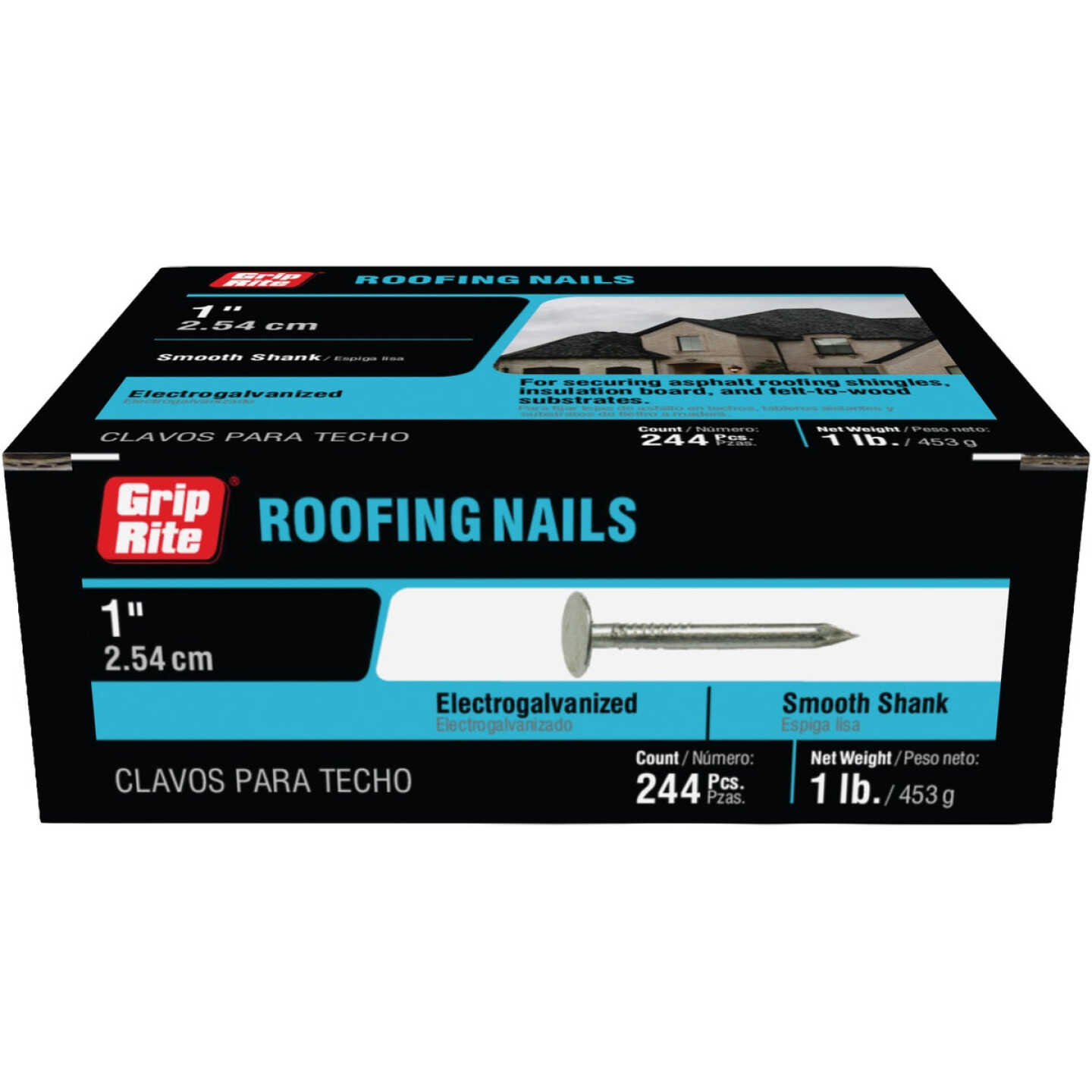 Grip-Rite 1 In. x 11 ga Electrogalvanized Roofing Nails (272-Count) Image 3