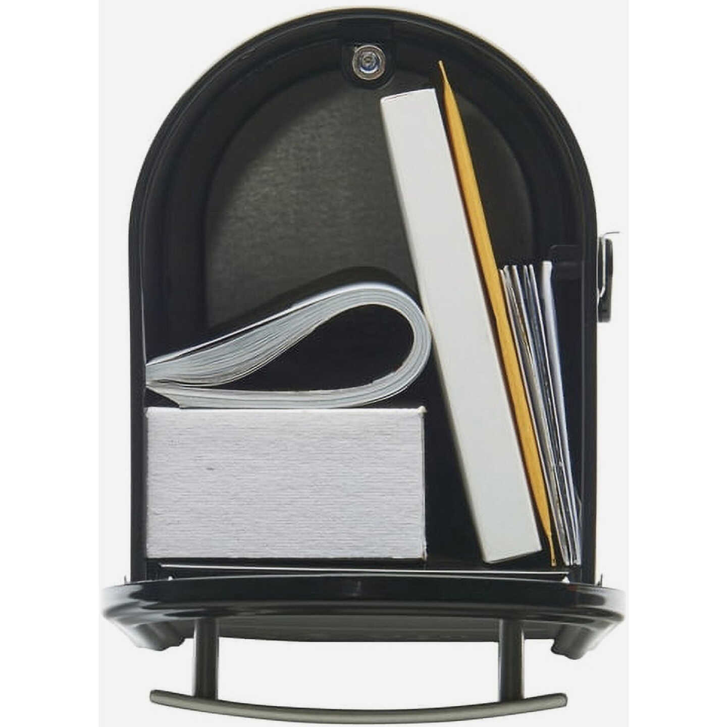 Gibraltar Franklin Black Steel Rural Post Mount Mailbox Image 2