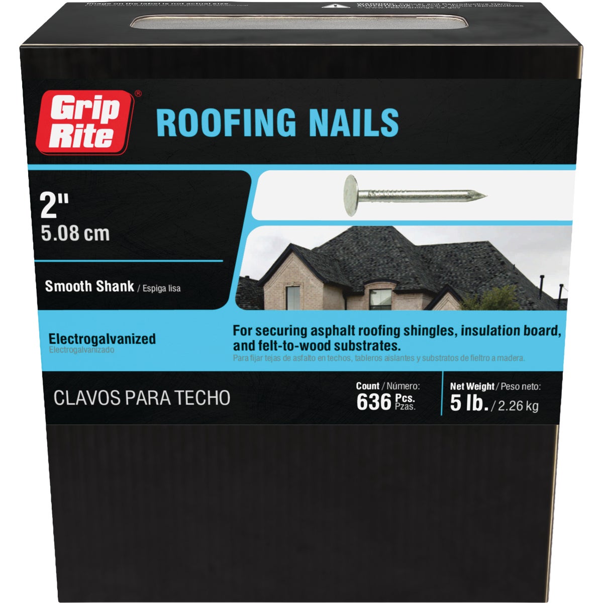 Grip-Rite 2 In. x 11 ga Electrogalvanized Roofing Nails (720-Count) Image 3