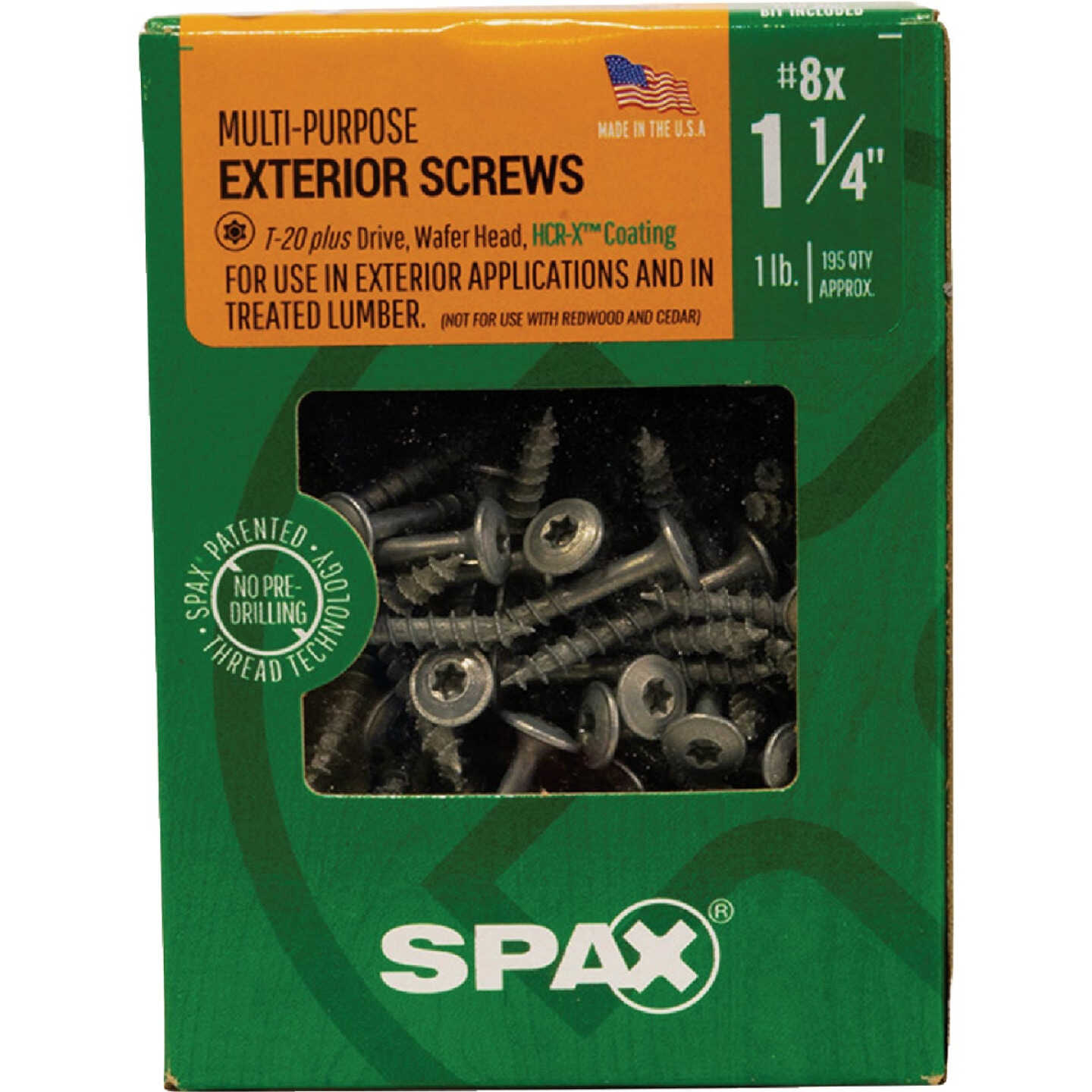 SPAX #8 x 1-1/4 In. T20 Plus Wafer Head HCR-X (Exterior Rated) Wood Screw (195-Count) Image 4