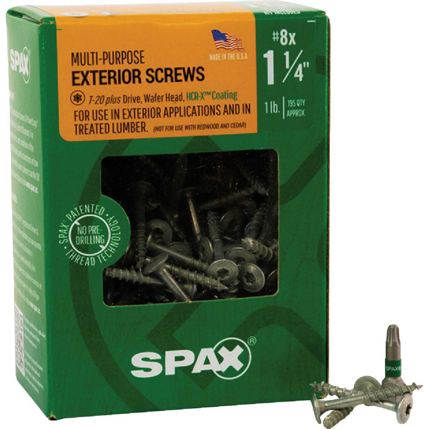 SPAX #8 x 1-1/4 In. T20 Plus Wafer Head HCR-X (Exterior Rated) Wood Screw (195-Count) Image 6