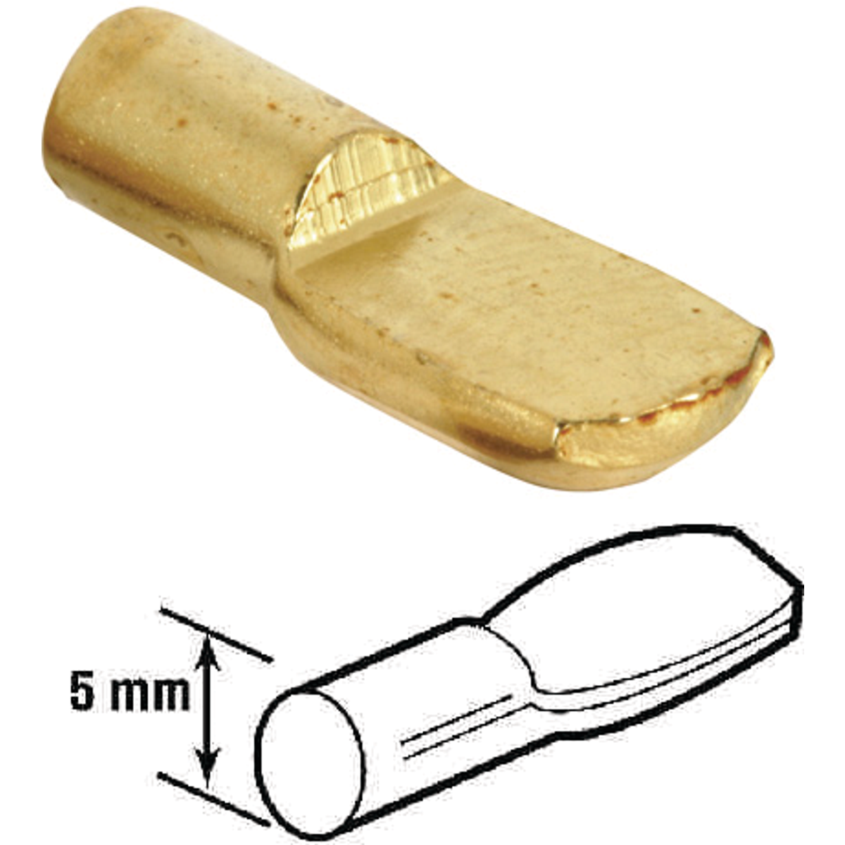 Prime-Line 5mm Brass Metal Shelf Support Peg (8-Count)