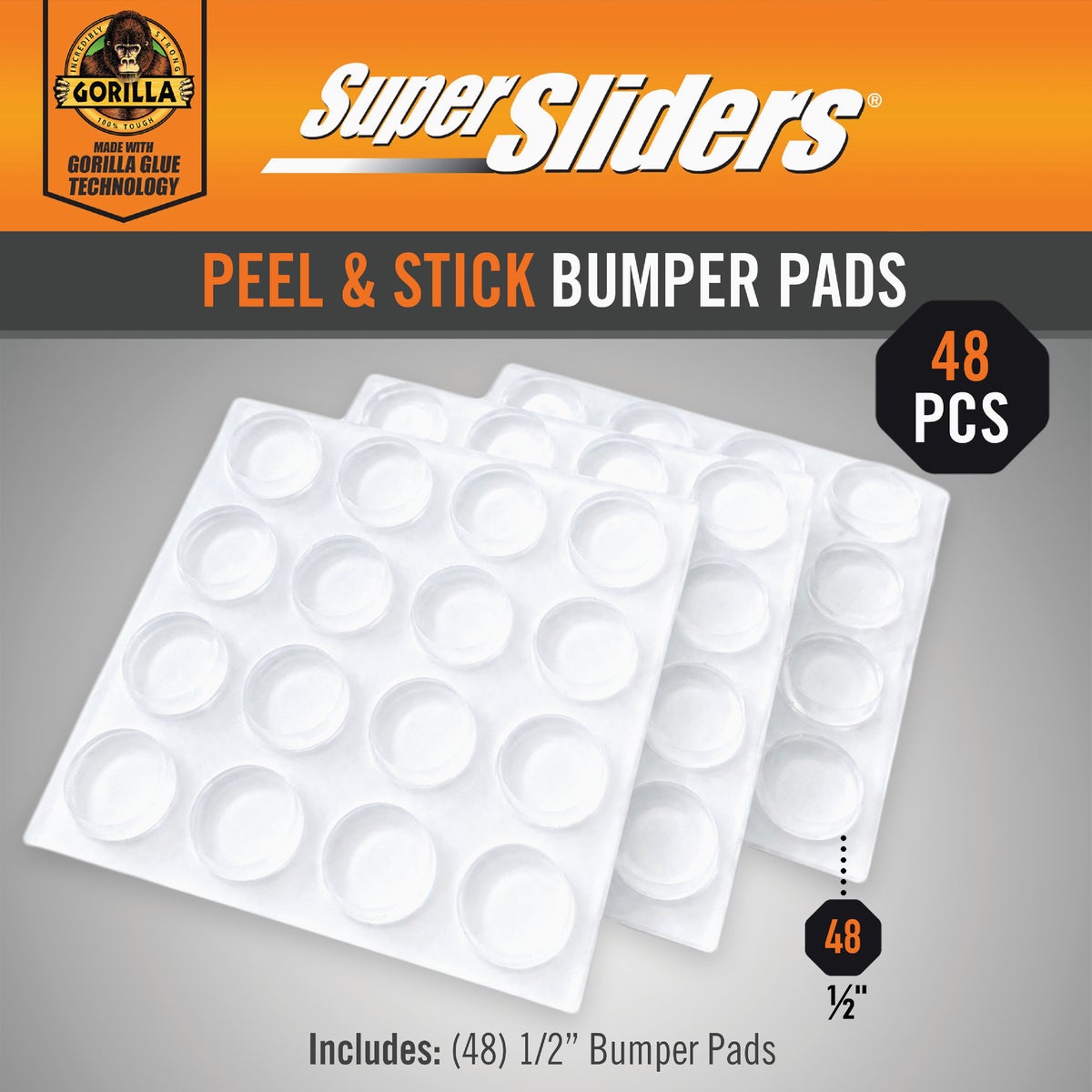 Gorilla Super Sliders 1/2 In. Bumper (48-Piece) Image 2