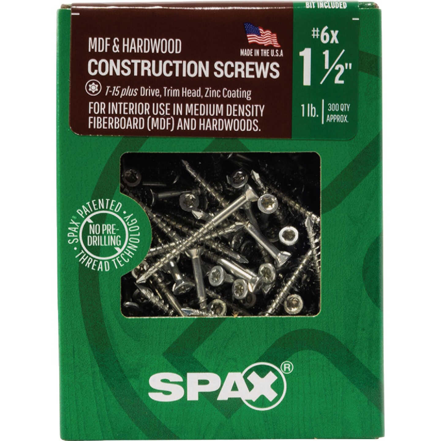 SPAX #6 x 1-1/2 In. T20 Plus Trim Head Zinc (Interior) MDF Cabinet Screw (300-Count) Image 4
