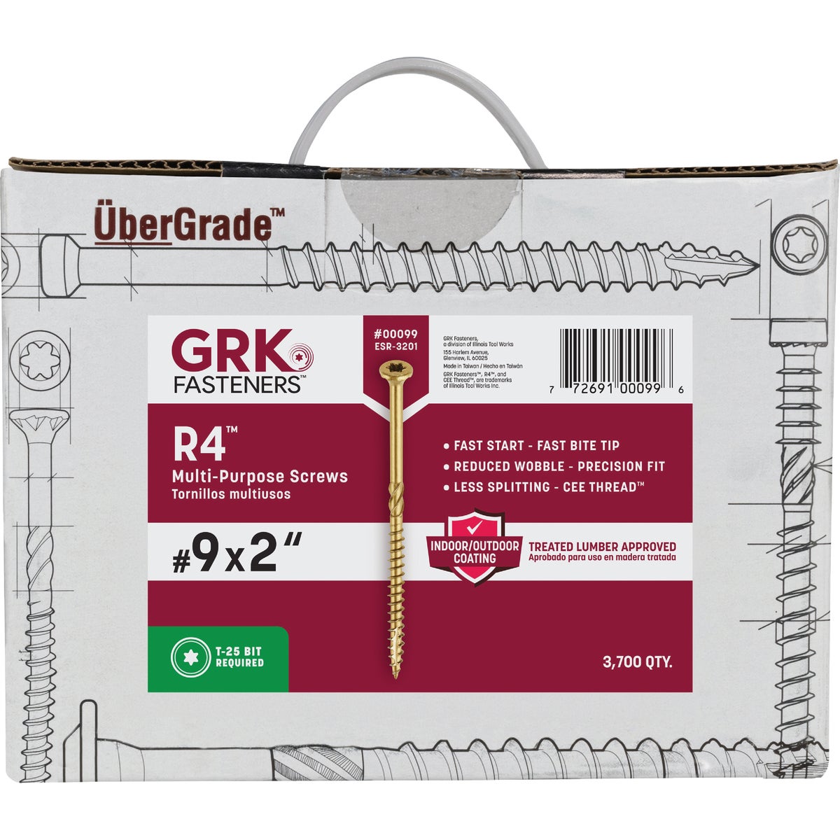 GRK R4 #9 x 2 In. Star Drive Multi-Purpose Wood Screw (3700-Count) Image 2