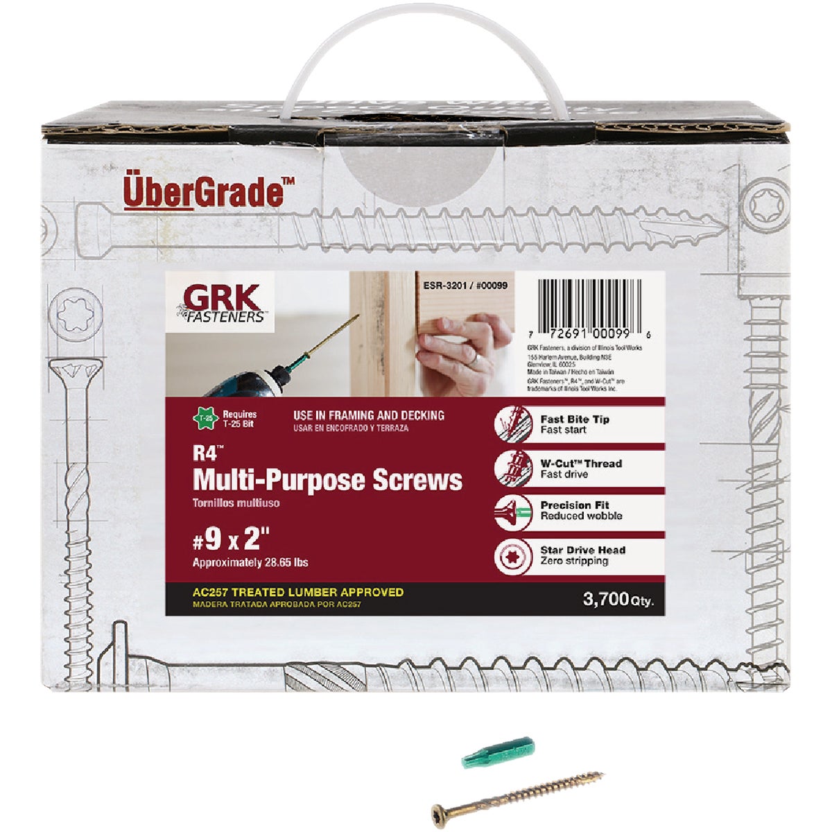 GRK R4 #9 x 2 In. Star Drive Multi-Purpose Wood Screw (3700-Count)
