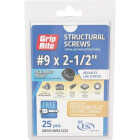 Grip-Rite PrimeGuard Plus #9 x 2.5 In. Hex Washer Head Structural Screw (25-Count) Image 2