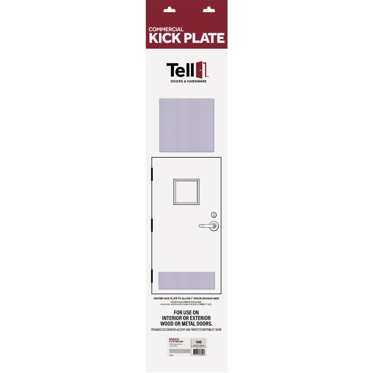 Tell 6 In. x 34 In. Satin Stainless Steel Kickplate Image 2