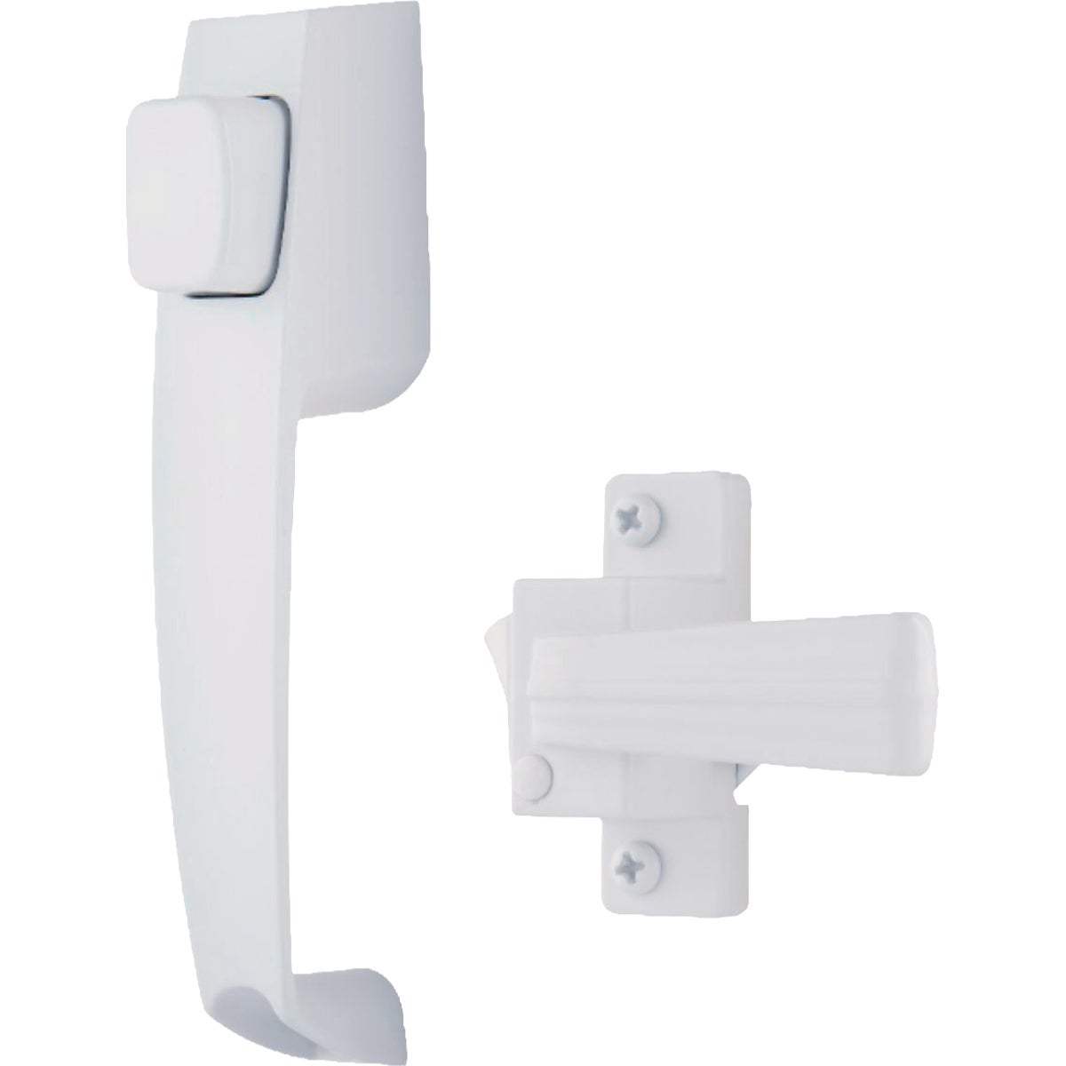 Wright White Push Button Latch with 1-3/4 In. Hole Spacing