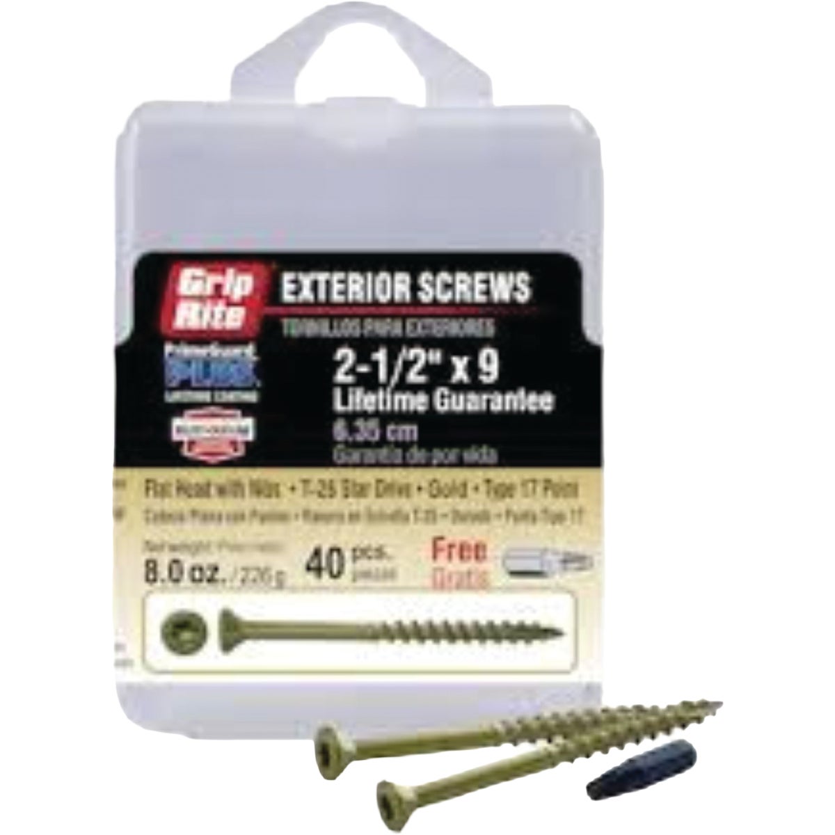 Grip-Rite PrimeGuard Plus #8 x 1-5/8 In. Star Drive Gold Exterior Construction Screw (67-Count)