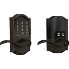 Schlage Encode Smart WiFi Aged Bronze Accent Lever with Camelot Trim Image 1