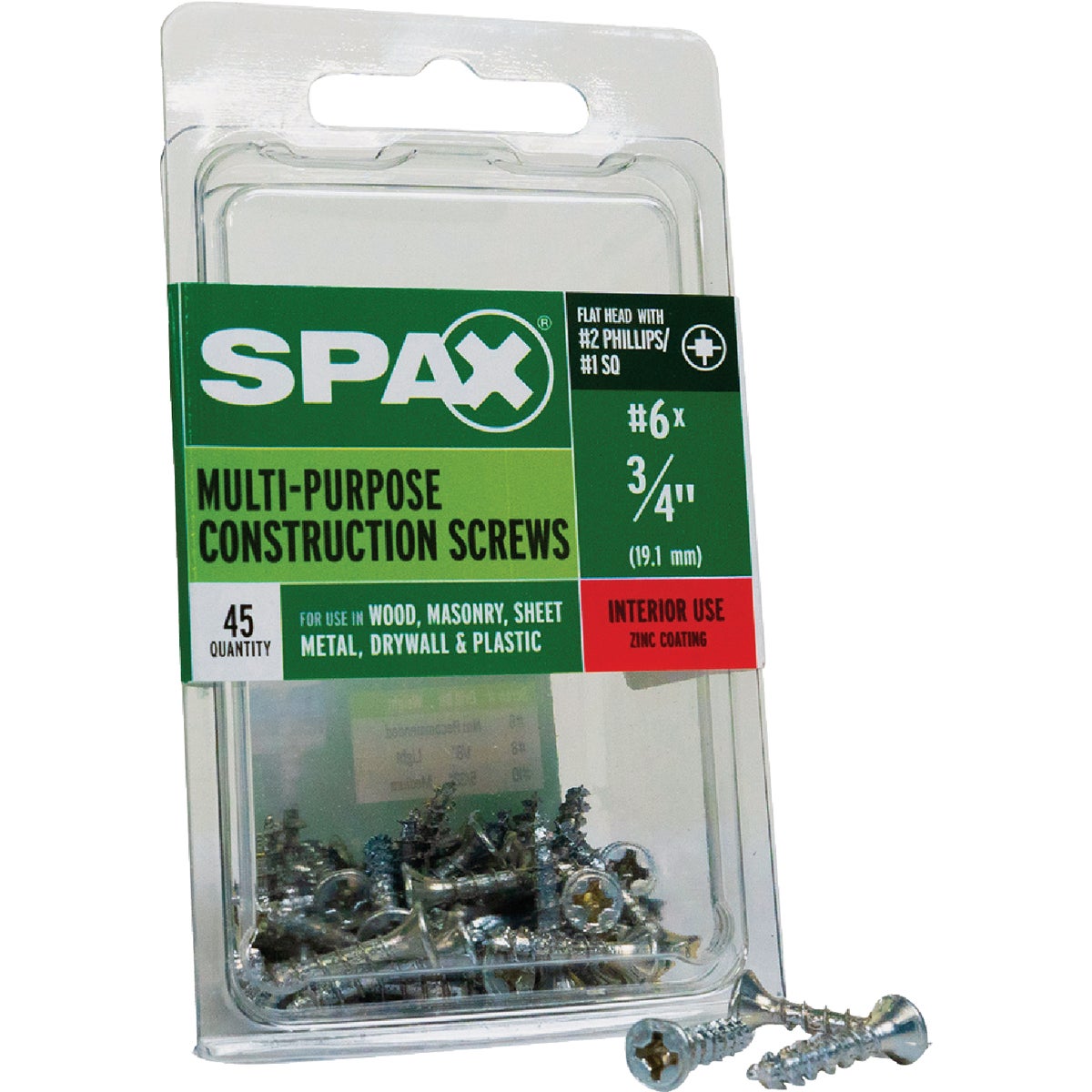 SPAX #6 x 3/4 In. Unidrive (Combo Drive) Flat Head Zinc (Interior) Multi-Purpose Construction Screw (45-Count) Image 6