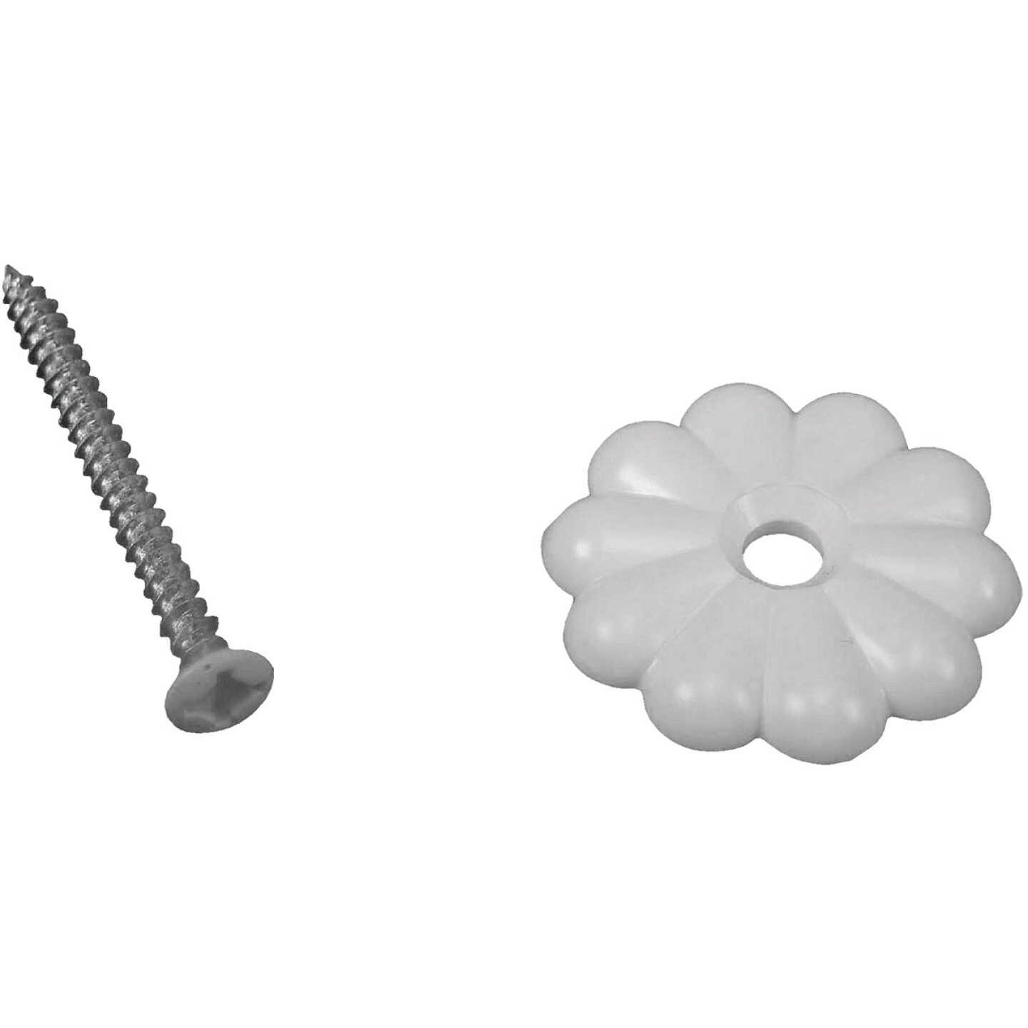 United States Hardware White Rosette with Screws (6-Count) Image 1