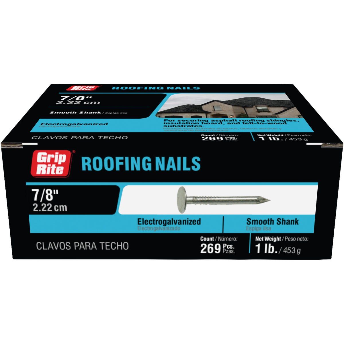 Grip-Rite 7/8 In. x 11 ga Electrogalvanized Roofing Nails (306-Count) Image 3