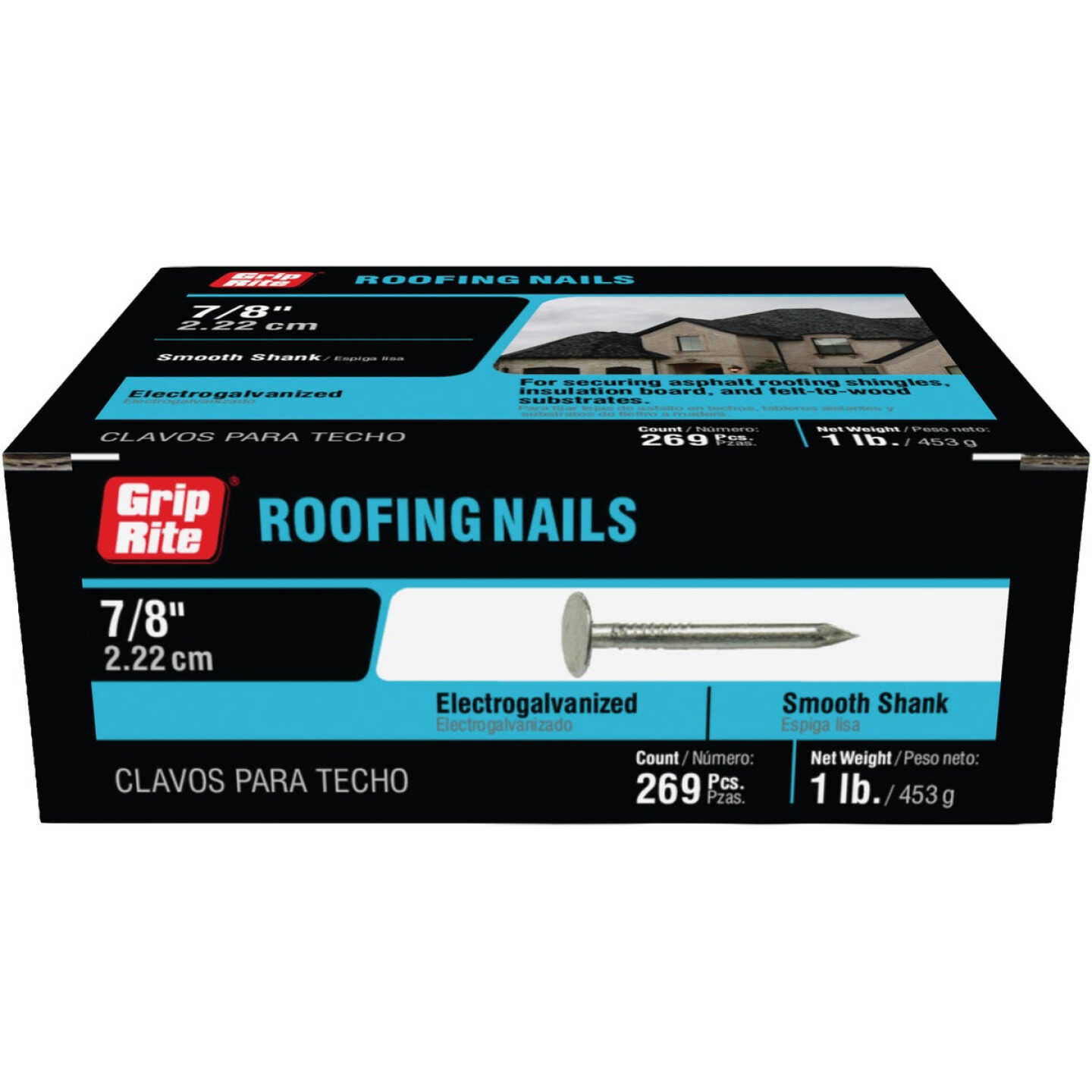 Grip-Rite 7/8 In. x 11 ga Electrogalvanized Roofing Nails (306-Count) Image 3