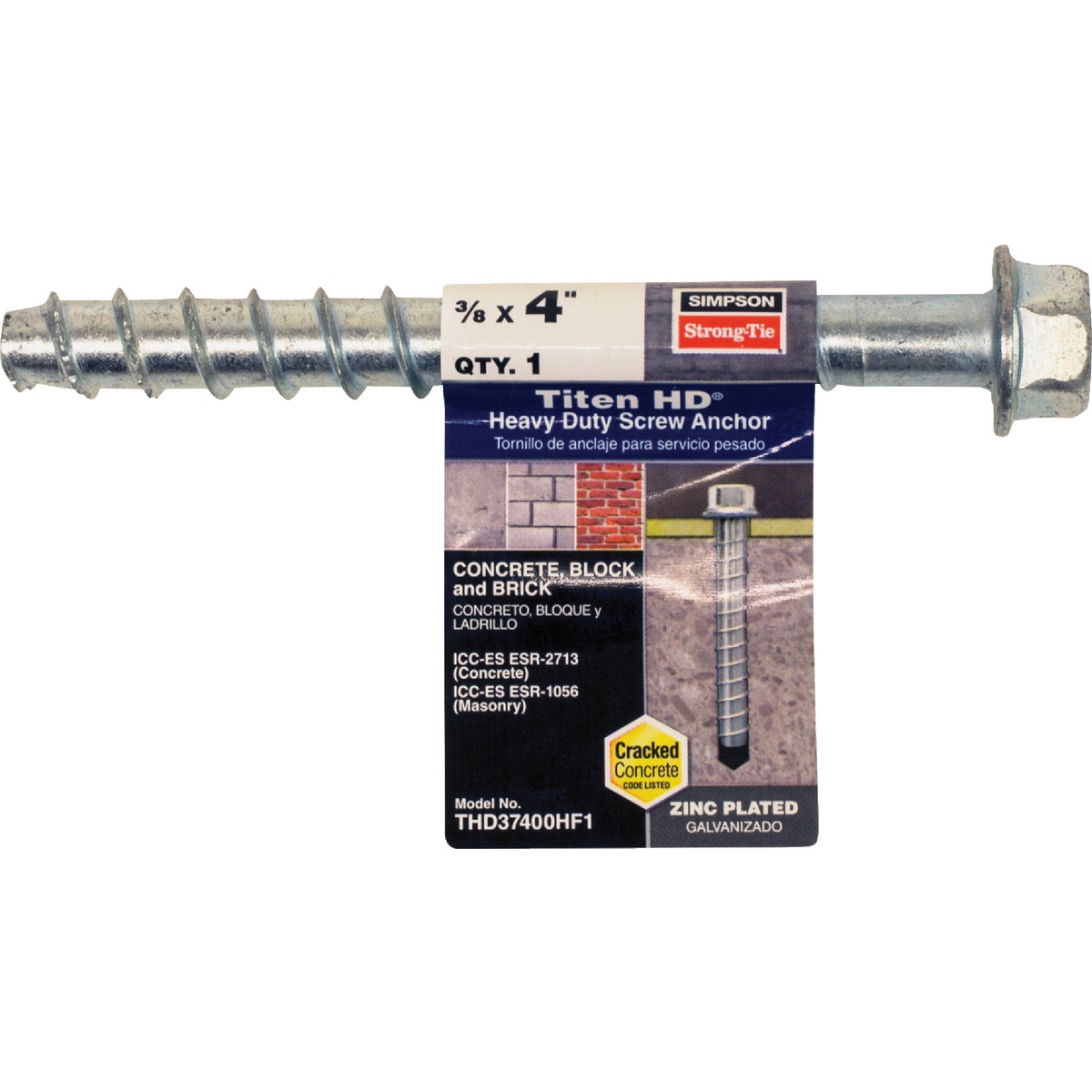 Simpson Strong-Tie Titen HD 3/8 In. x 4 In. Heavy-Duty Screw Anchor