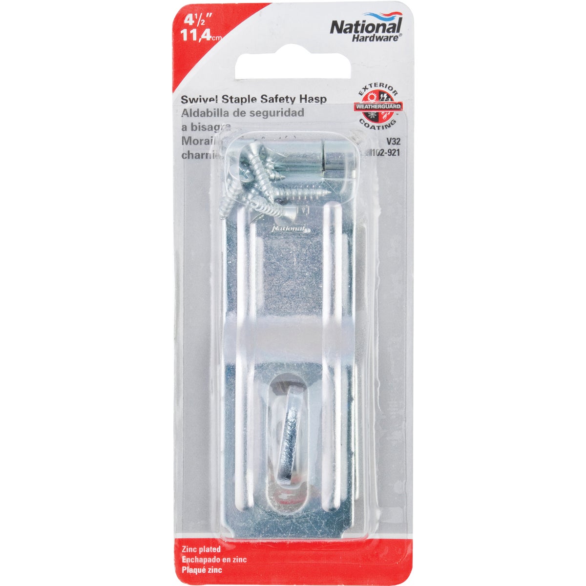 National Hardware 4-1/2 In. Zinc Swivel Safety Hasp Image 2