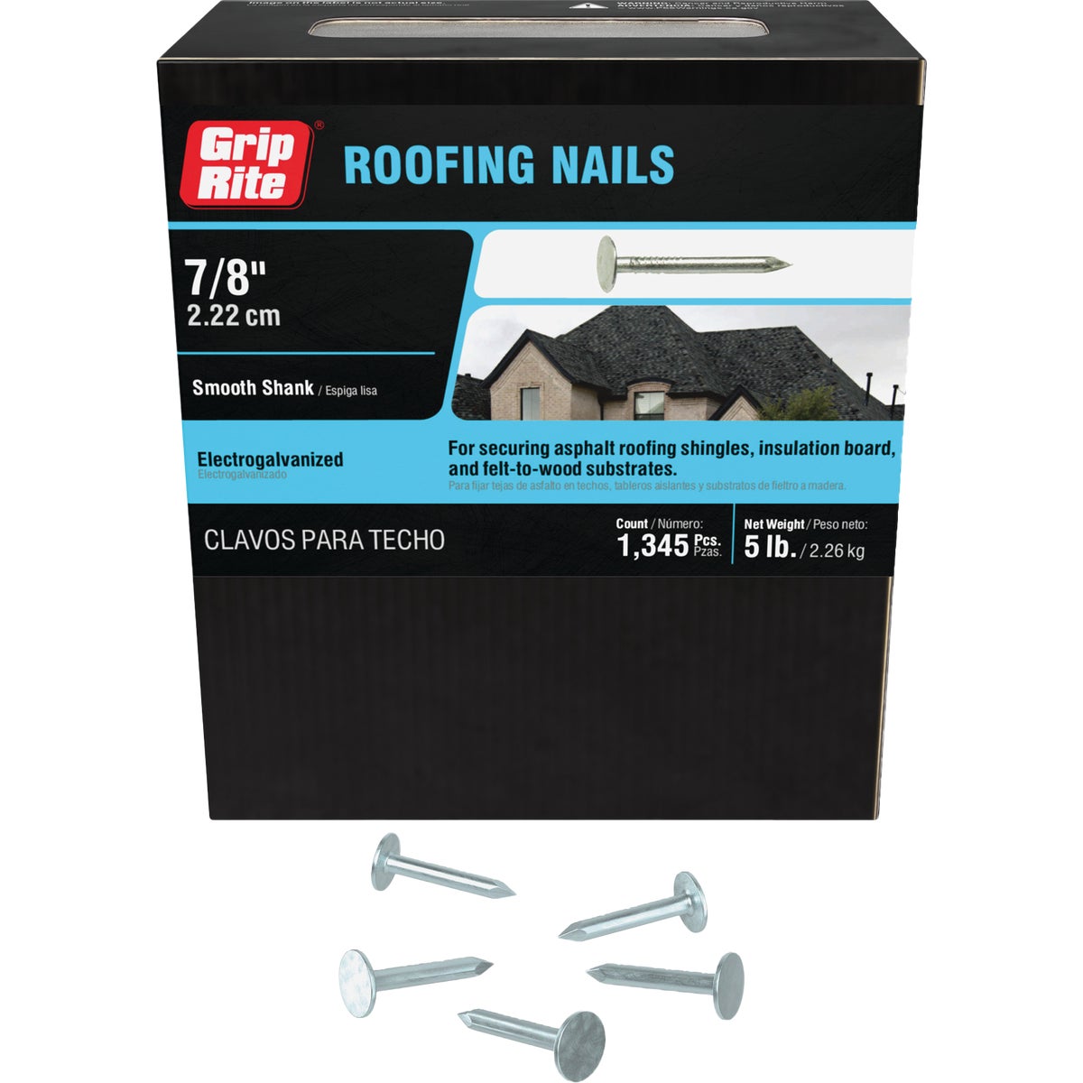 Grip-Rite 7/8 In. x 11 ga Electrogalvanized Roofing Nails (1530-Count)