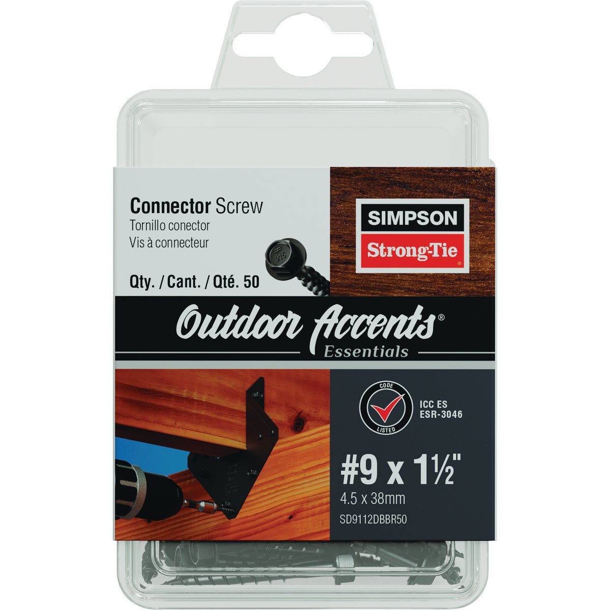 Simpson Strong-Tie Outdoor Accents #9 x 1-1/2 In. Hex Head Connector Screw (50-Count) Image 5