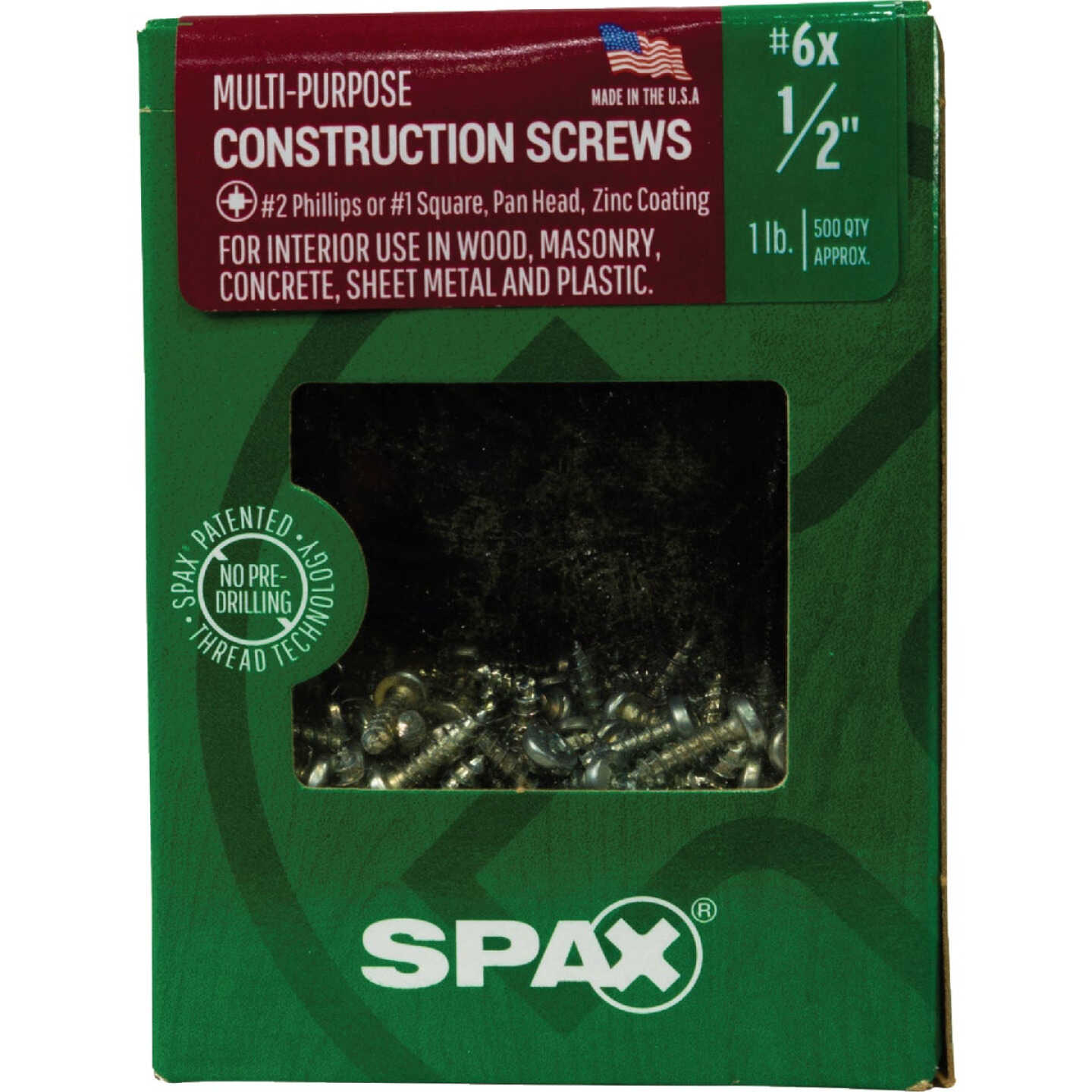 SPAX #6 x 1/2 In. Unidrive (Combo Drive) Pan Head Zinc (Interior) Multi-Purpose Construction Screw (500-Count) Image 6