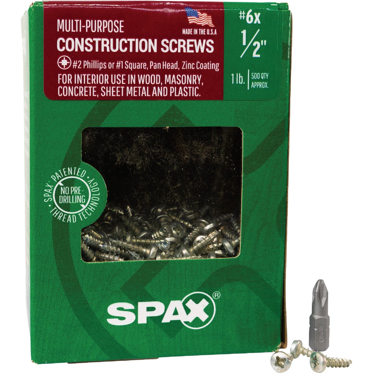 SPAX #6 x 1/2 In. Unidrive (Combo Drive) Pan Head Zinc (Interior) Multi-Purpose Construction Screw (500-Count) Image 5