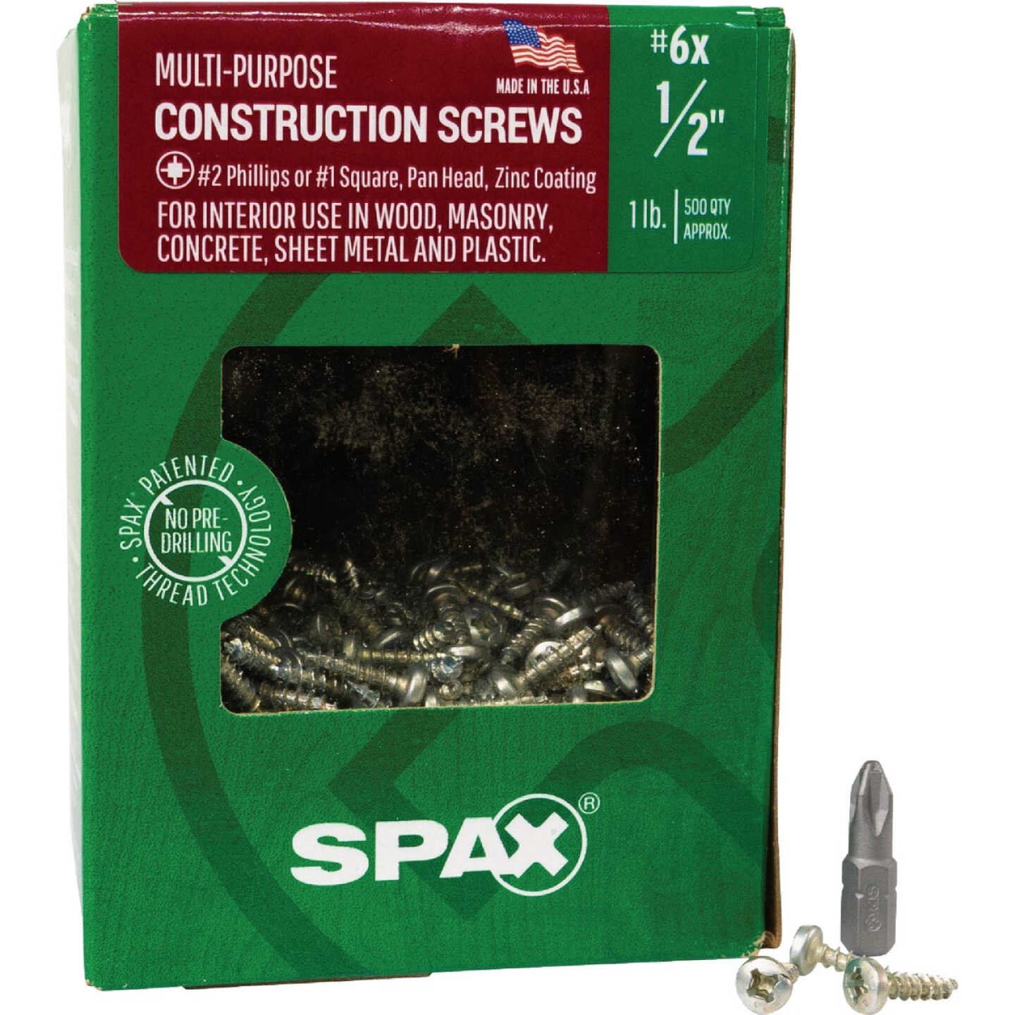 SPAX #6 x 1/2 In. Unidrive (Combo Drive) Pan Head Zinc (Interior) Multi-Purpose Construction Screw (500-Count) Image 5