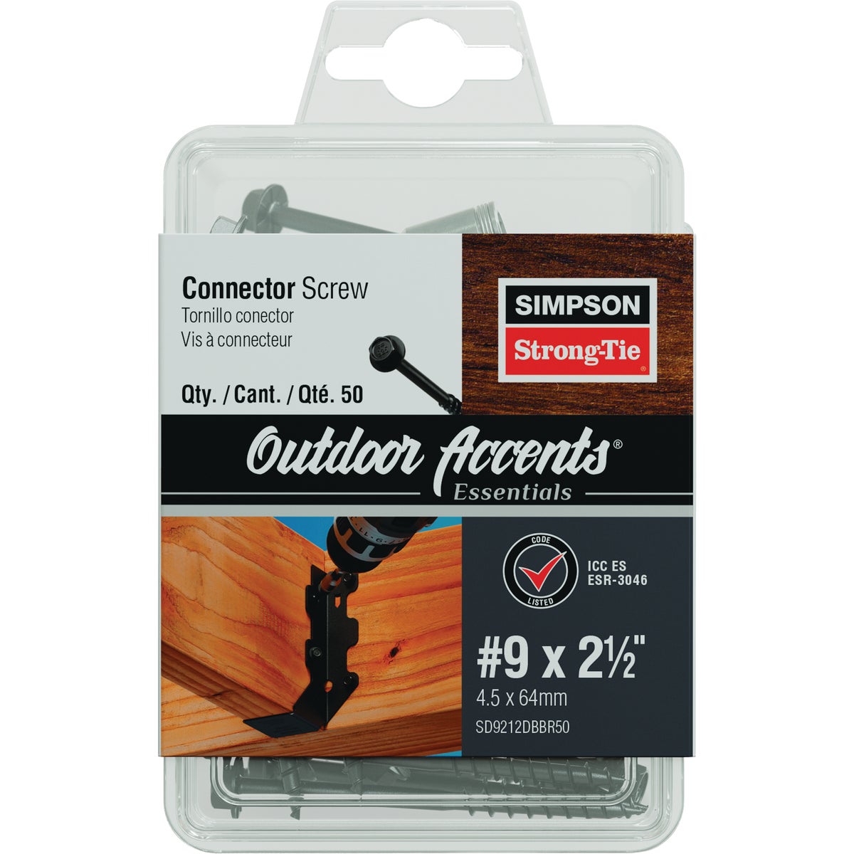 Simpson Strong-Tie Outdoor Accents #9 x 2-1/2 In. Hex Head Connector Screw (50-Count) Image 4