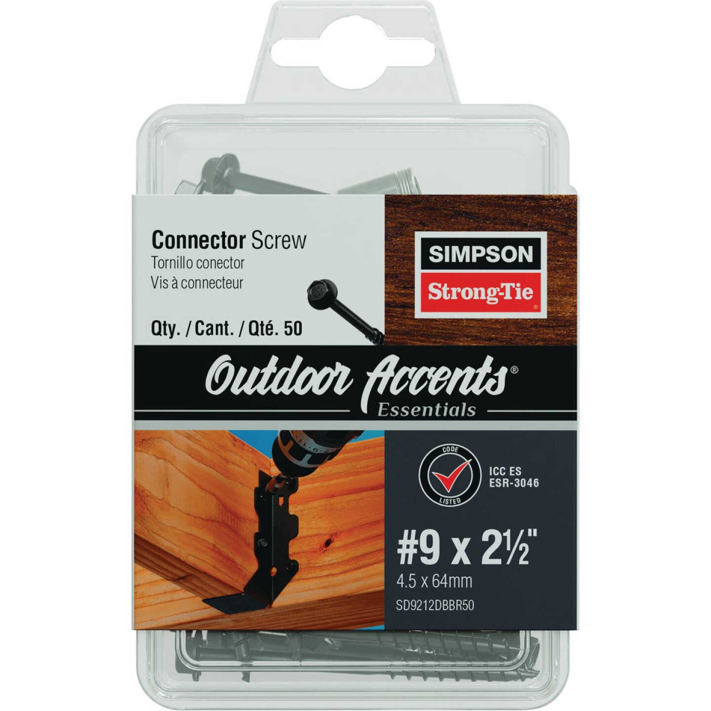Simpson Strong-Tie Outdoor Accents #9 x 2-1/2 In. Hex Head Connector Screw (50-Count) Image 4