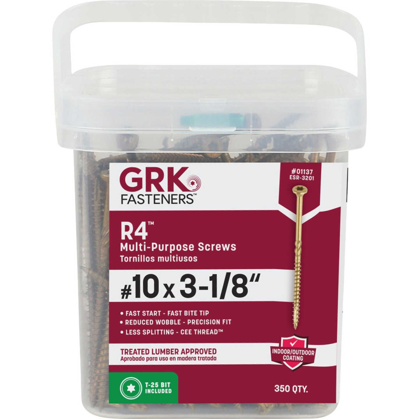 GRK R4 #10 x 3-1/8 In. Star Drive Multi-Purpose Wood Screw (350-Count) Image 5