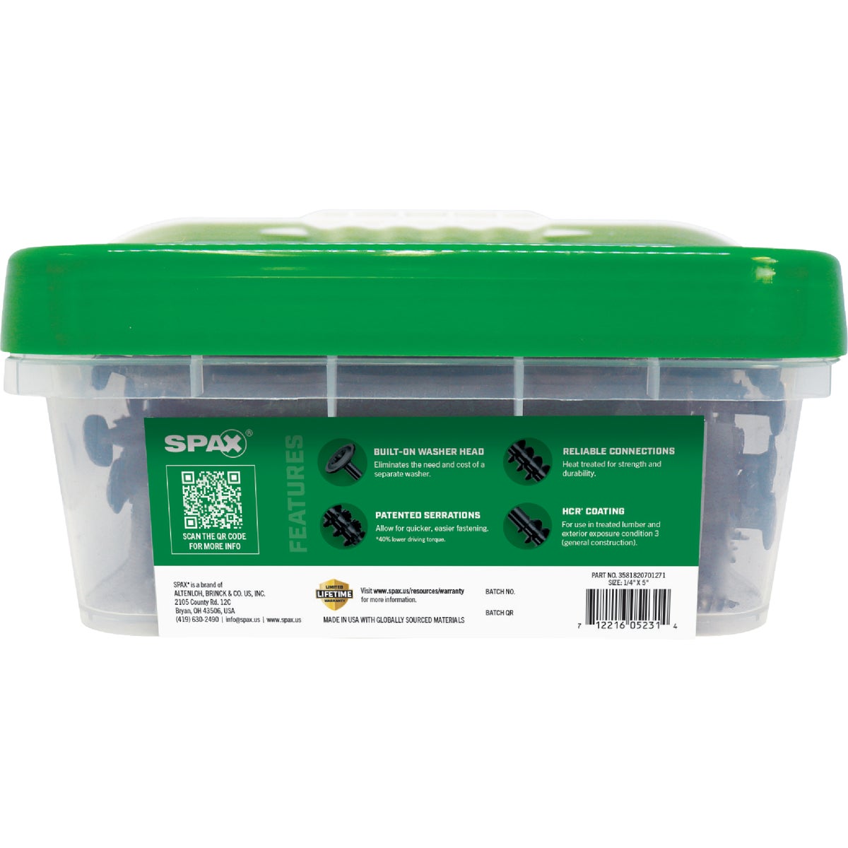 SPAX PowerLags 1/4 In. x 5 In. T30 Washer Head HCR (Exterior Rated) Lag Screw (200-Count) Image 7