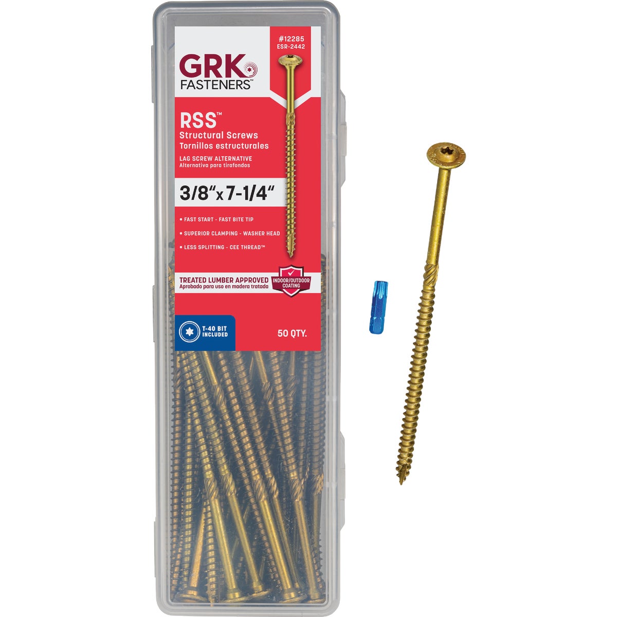 GRK RSS Rugged 3/8 In. x 7-1/4 In. Star Drive Washer-Head Structure Screw (50-Count)