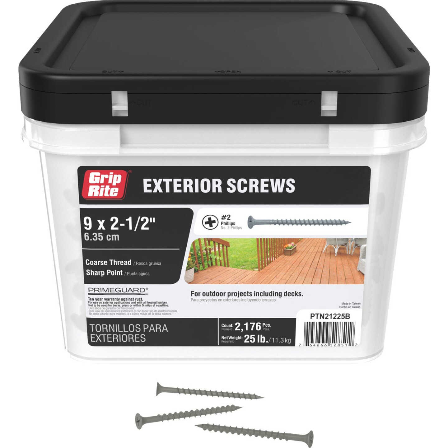 Grip-Rite PrimeGuard 2-1/2 In. x 9 ga #2 Phillips Exterior Screw (25 Lb.) Image 1