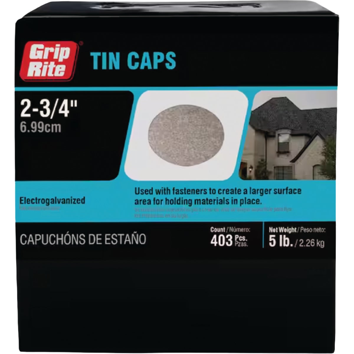 Grip-Rite 2-3/4 In. Tin Caps (5 Lb.) Image 1