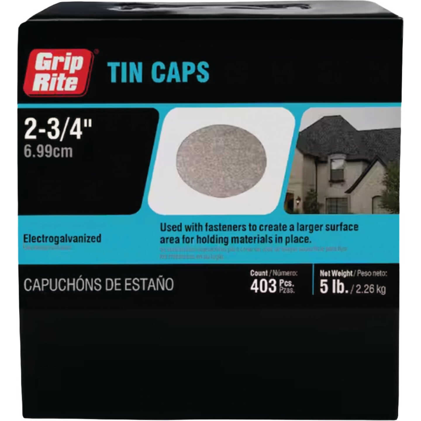 Grip-Rite 2-3/4 In. Tin Caps (5 Lb.) Image 1