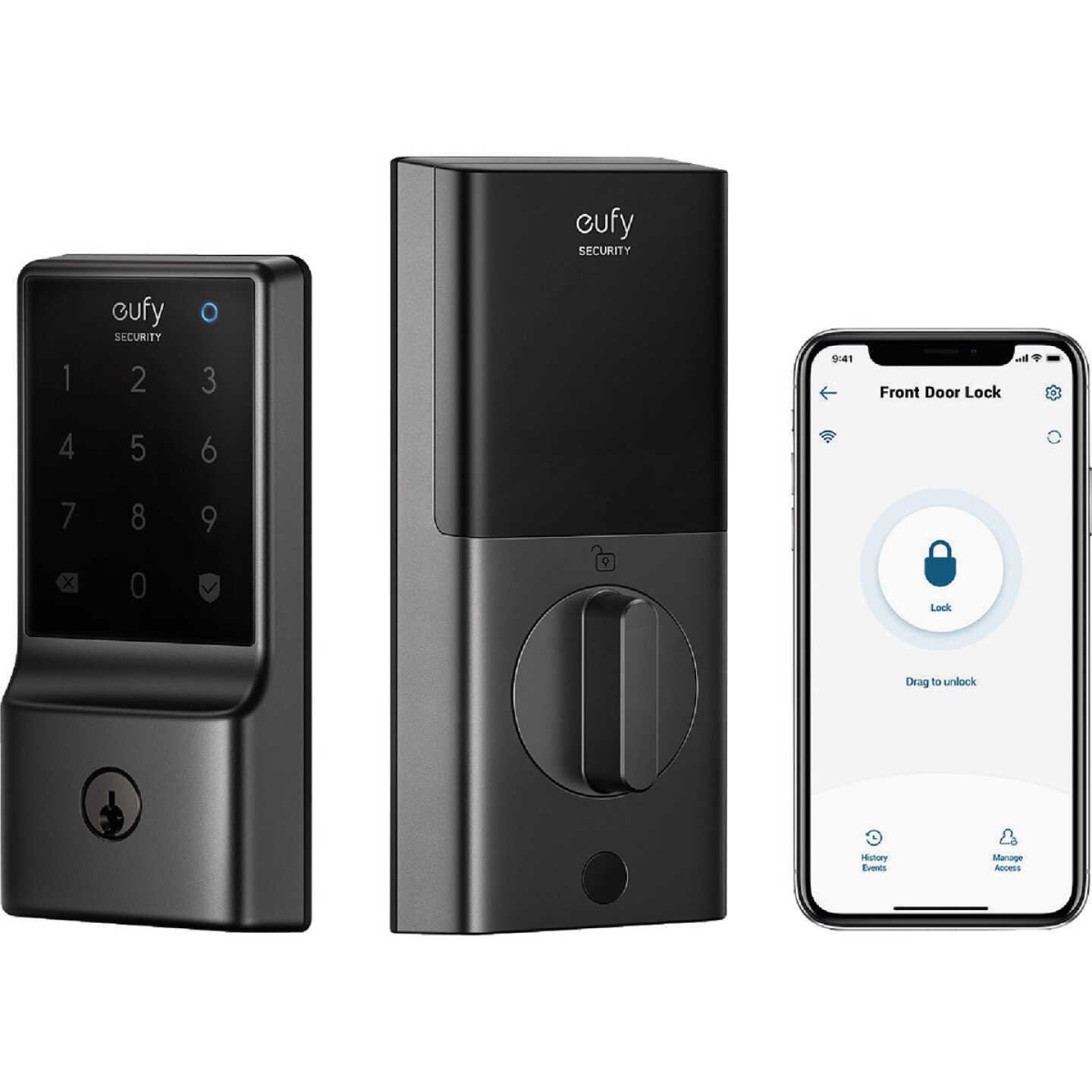 eufy Smart Lock C210 Black 5-In-1 Keyless Entry Door Lock Image 1
