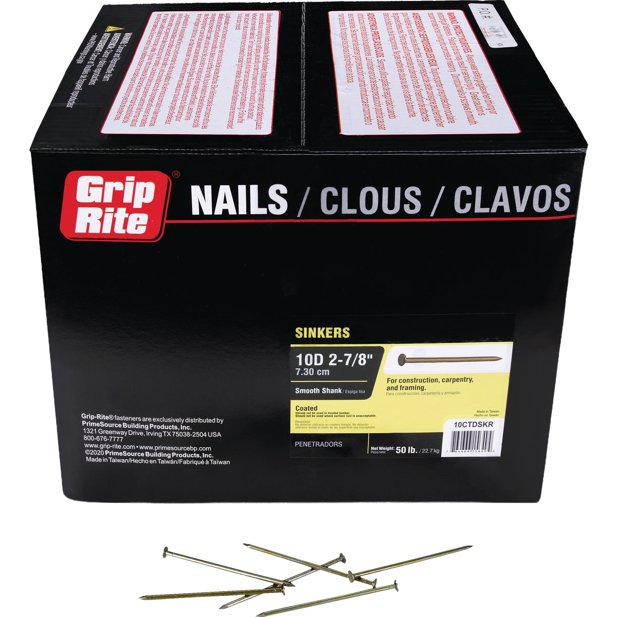 Grip-Rite 2-7/8 In. 10d x 11.5 ga Vinyl Coated Steel Sinker Nail (50 Lb.)